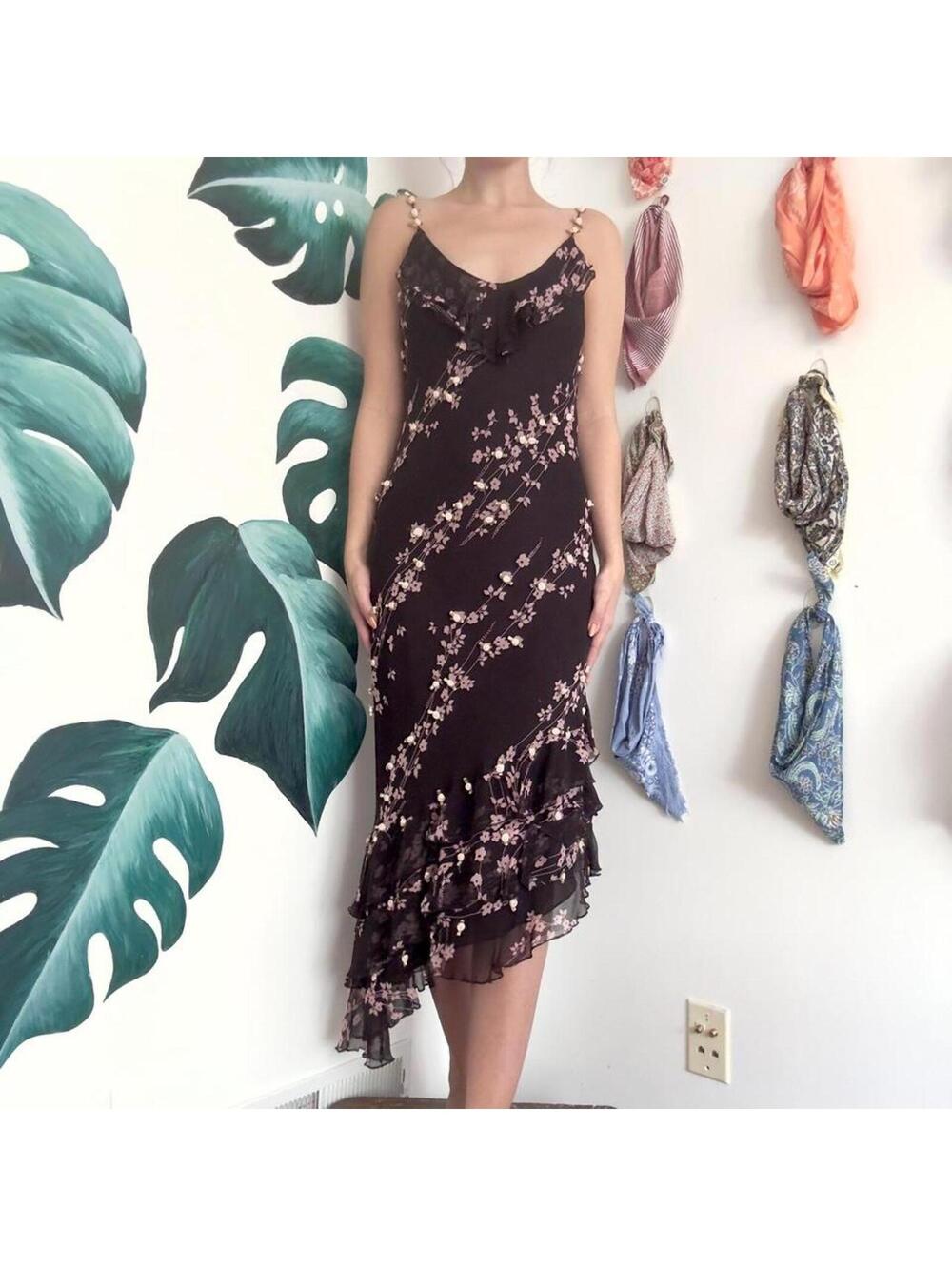 Vintage Black Whimsygoth Wedding Guest Dress